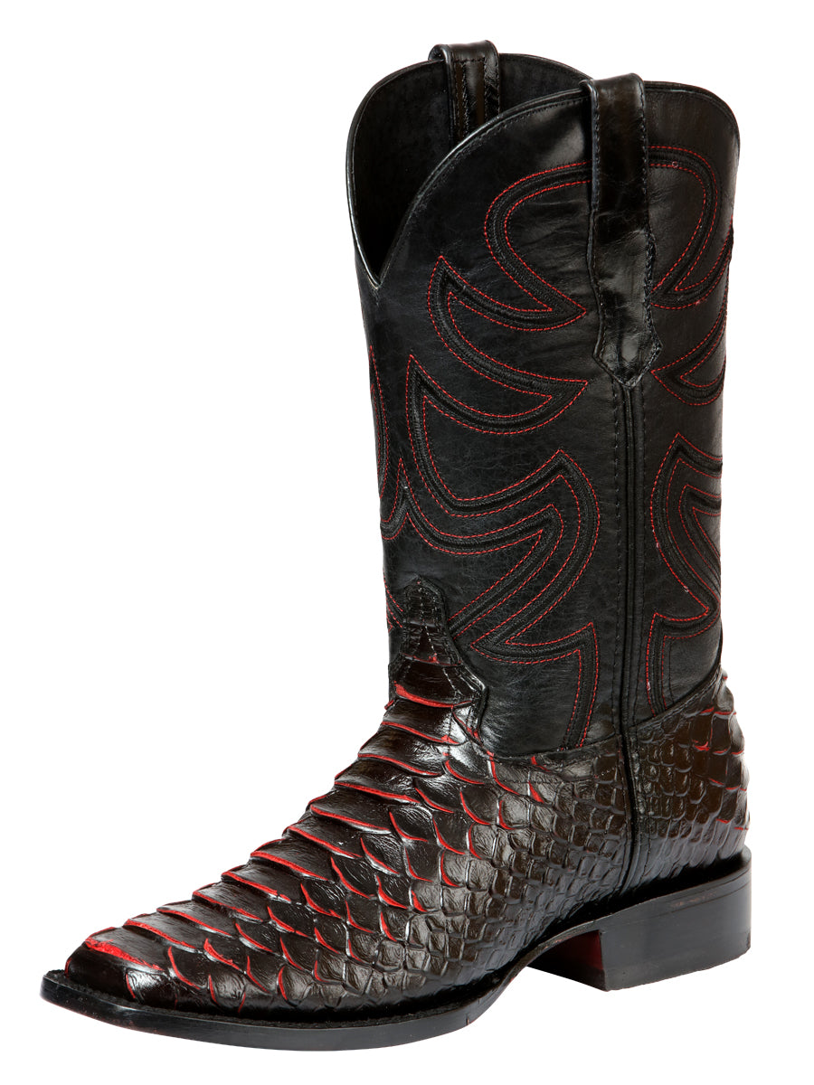 Botas Rodeo El General para hombre, imitación pitón - Negro/Rojo 45565