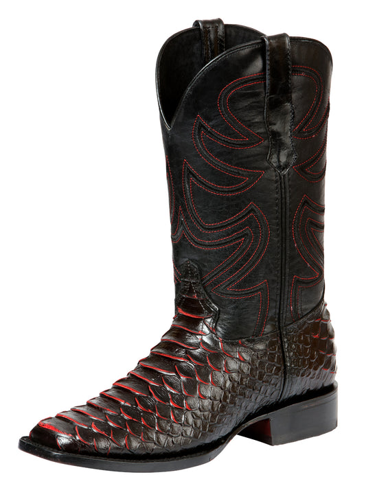 Botas Rodeo El General para hombre, imitación pitón - Negro/Rojo 45565
