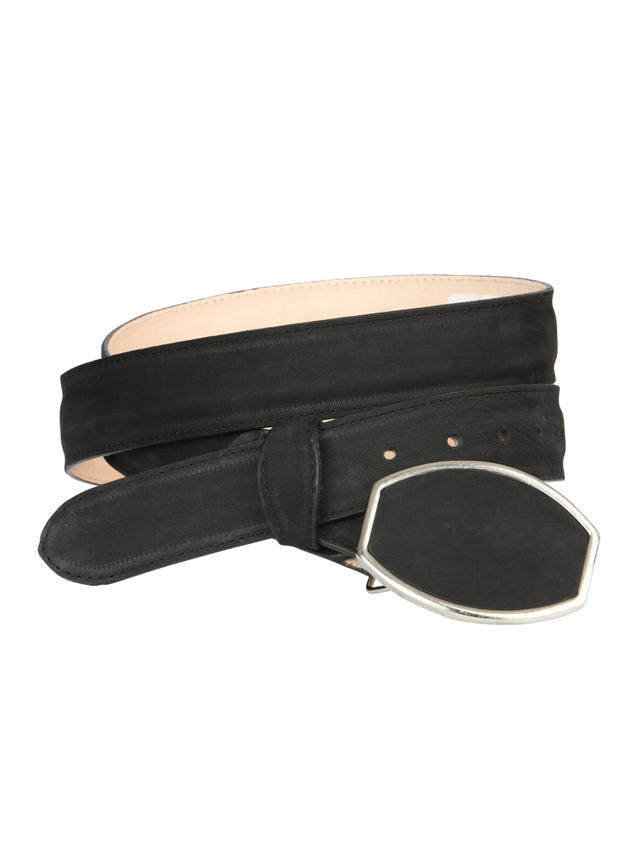 Cinturón vaquero para hombre El General Nubuck - Negro 45575