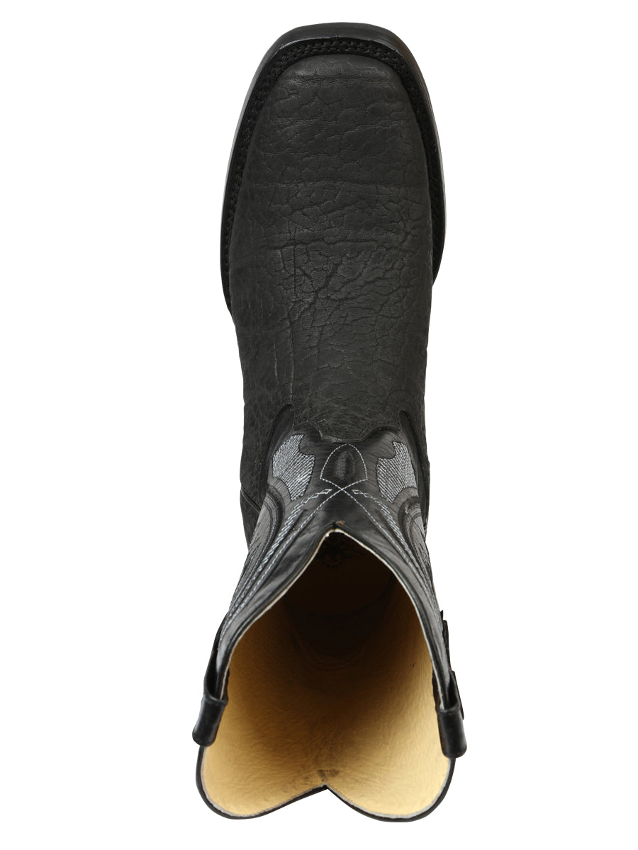 Botas vaqueras El General para hombre - Imitación de cuello de toro, negras 45666