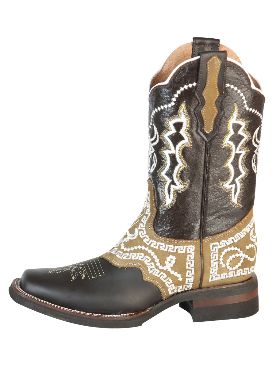 Bota El General Rodeo - Marrón Loco con Bordado 51110