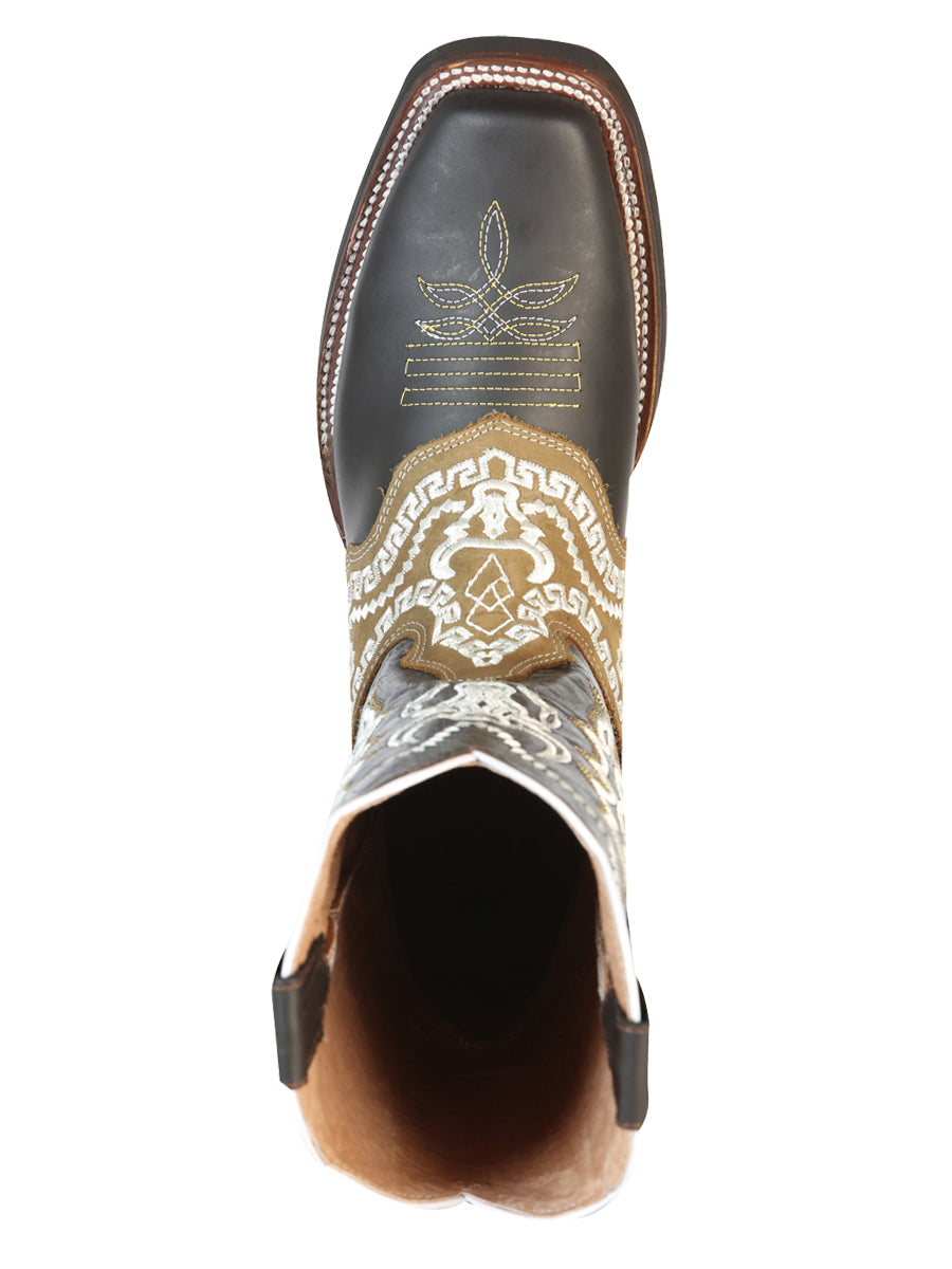 Bota El General Rodeo - Marrón Loco con Bordado 51110