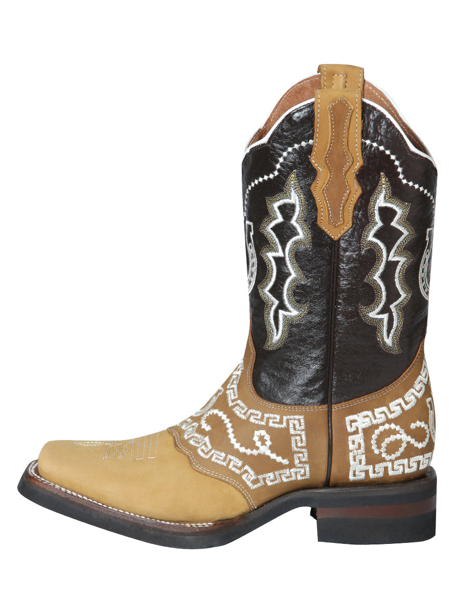 Bota El General Rodeo - Nobuck Honey con bordado 51111