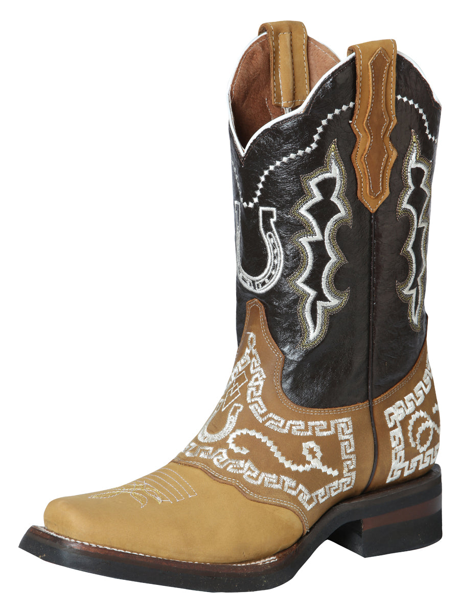 Bota El General Rodeo - Nobuck Honey con bordado 51111