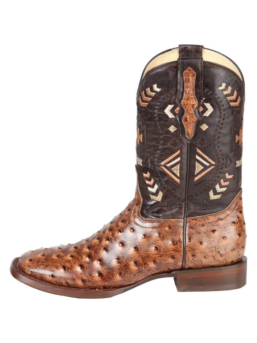 Bota El General Rodeo - Estampado de avestruz Shedron 51239