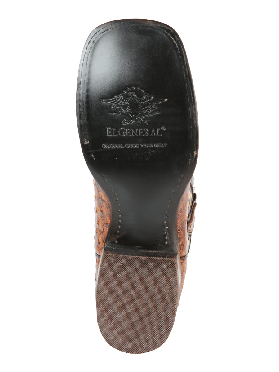 Bota El General Rodeo - Estampado de avestruz Shedron 51239