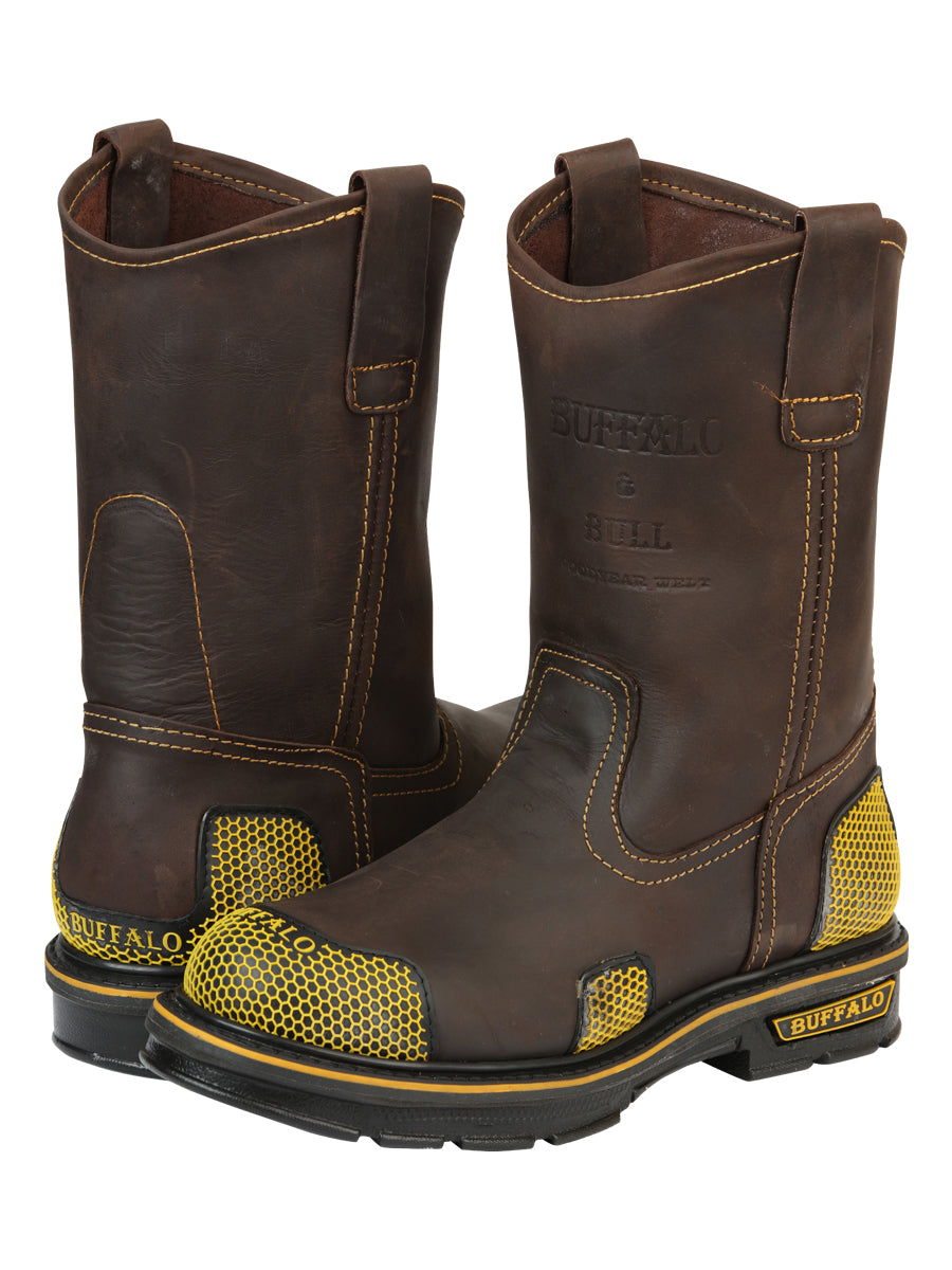 Botas de trabajo para hombre Buffalo &amp; Bull - Marrón/Amarillo 123031