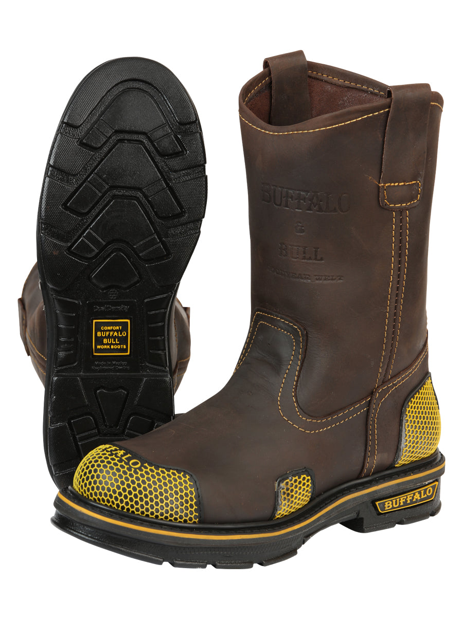 Botas de trabajo para hombre Buffalo &amp; Bull - Marrón/Amarillo 123031