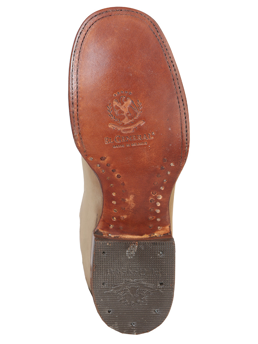 Botín El General de punta cuadrada - Nobuck color arena 126191
