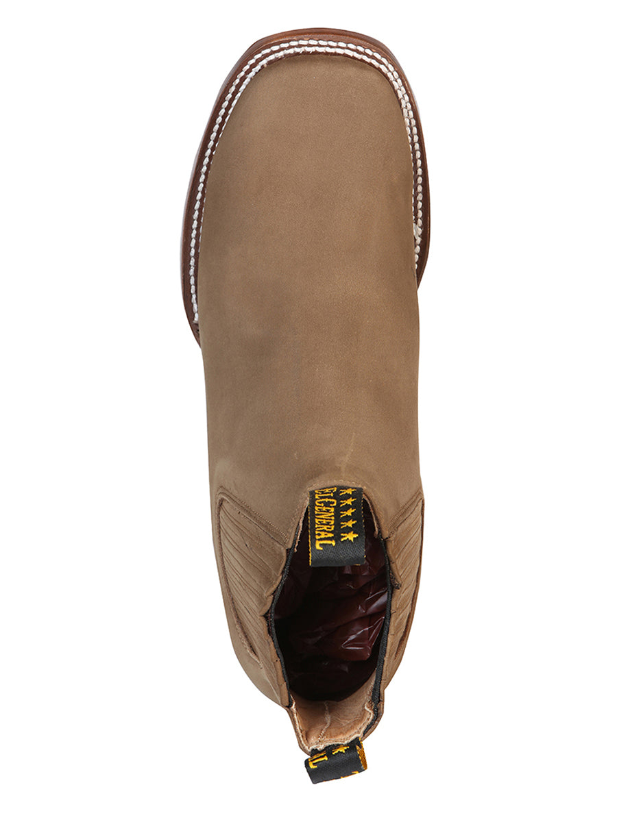 Botín El General de punta cuadrada - Marrón nobuck 126192