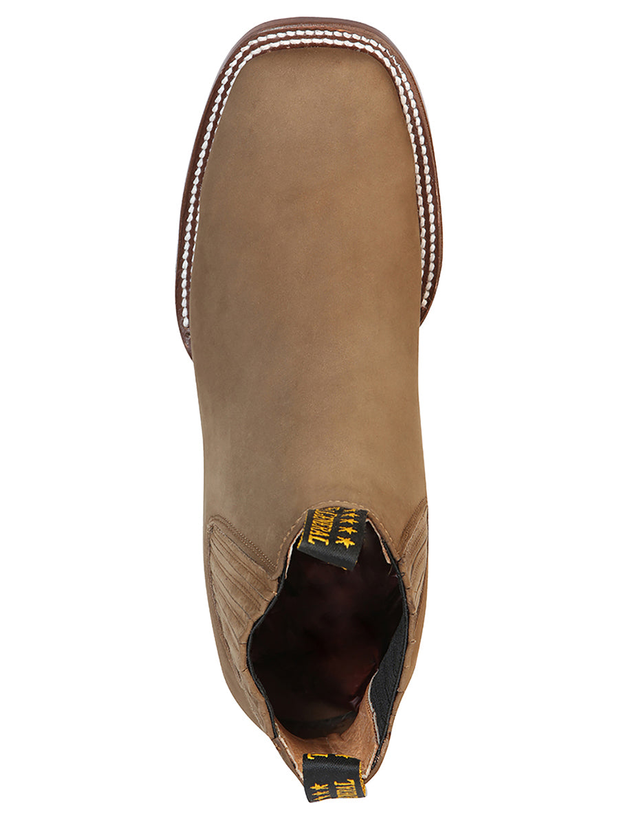 Botín El General de punta cuadrada - Marrón nobuck 126198