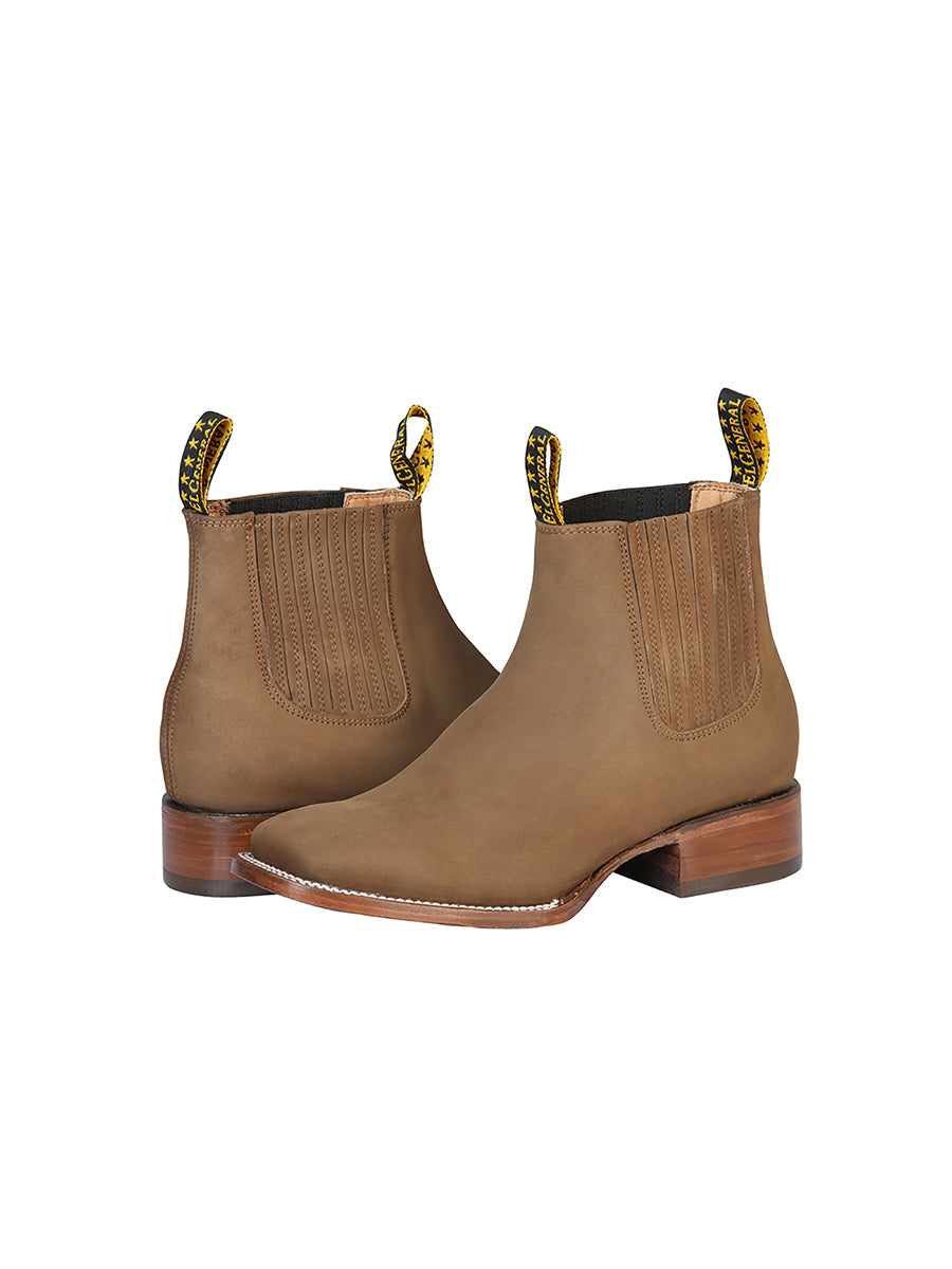 Botín El General de punta cuadrada - Marrón nobuck 126198