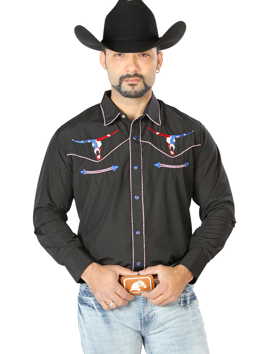 Camisa Bordada El Señor de los Cielos Negra 126671