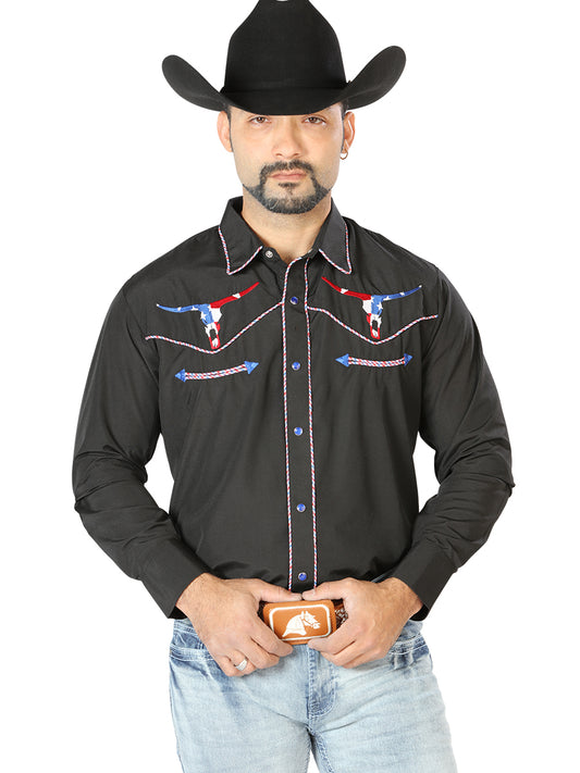 Camisa Bordada El Señor de los Cielos Negra 126671