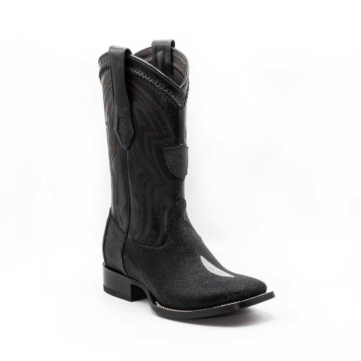 Pearl Stingray Boots Simple European Toe Black Color