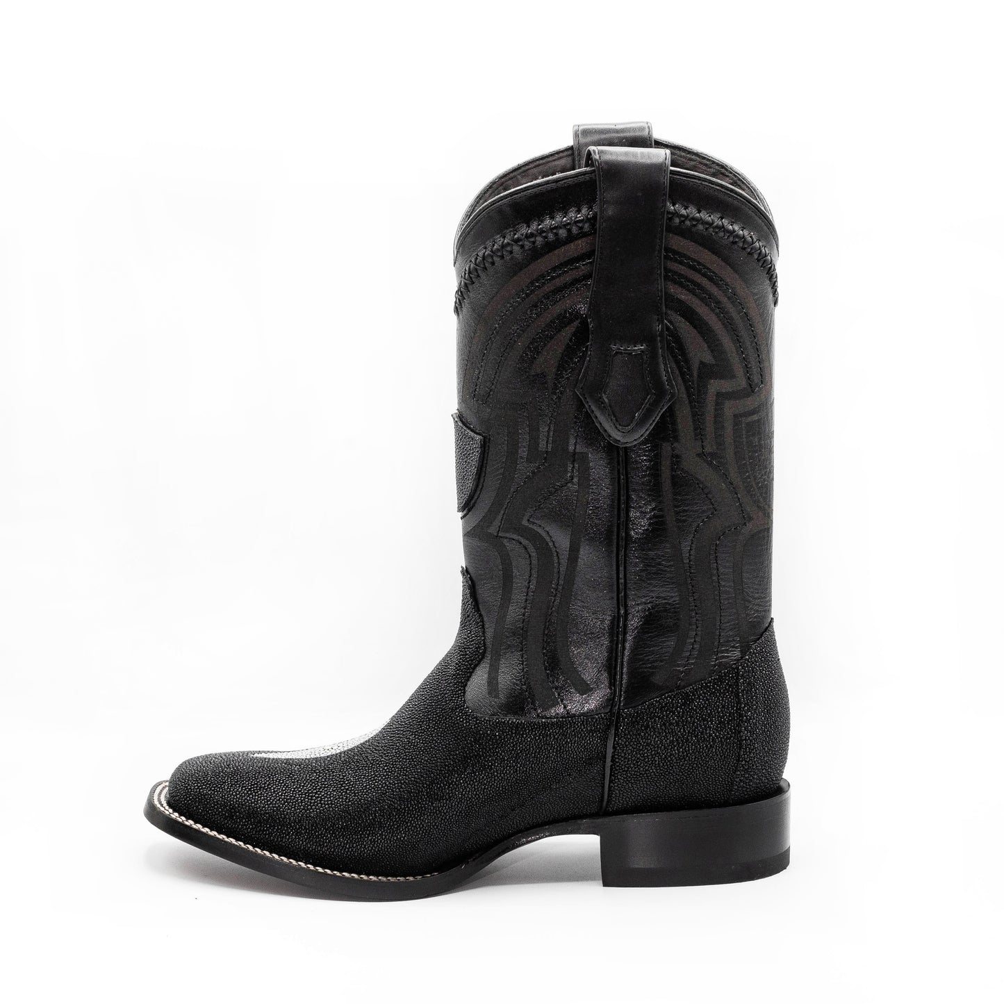 Pearl Stingray Boots Simple European Toe Black Color