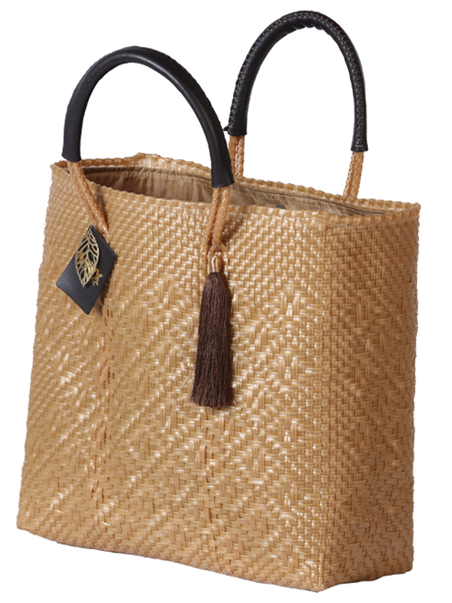 Bolso artesanal 100% polietileno marrón 602124