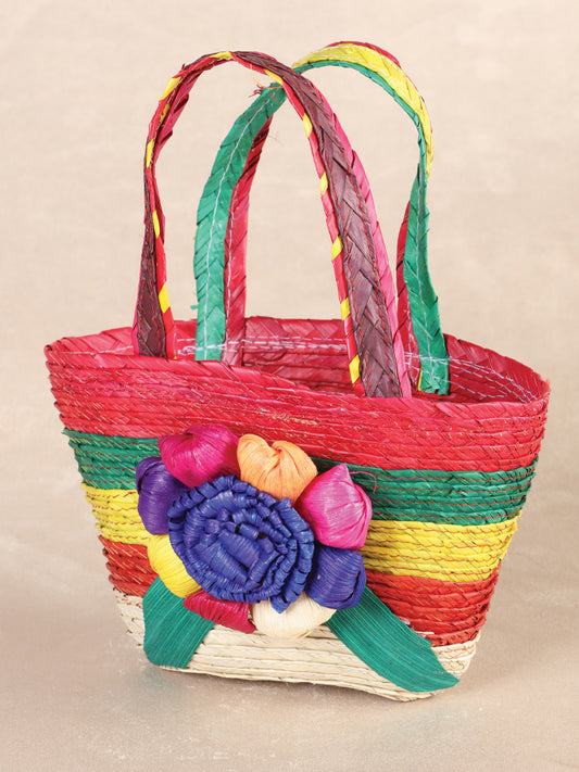 Bolsa de fiesta de dulces artesanales 100% hoja de palma multicolor 602142