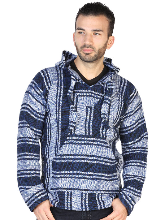 Sudadera artesanal mexicana 100% acrílico azul 602559