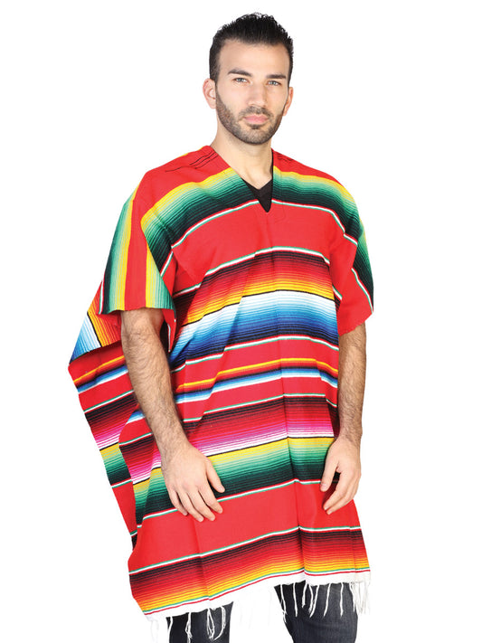 Poncho artesanal mexicano 100% acrílico multicolor 602563