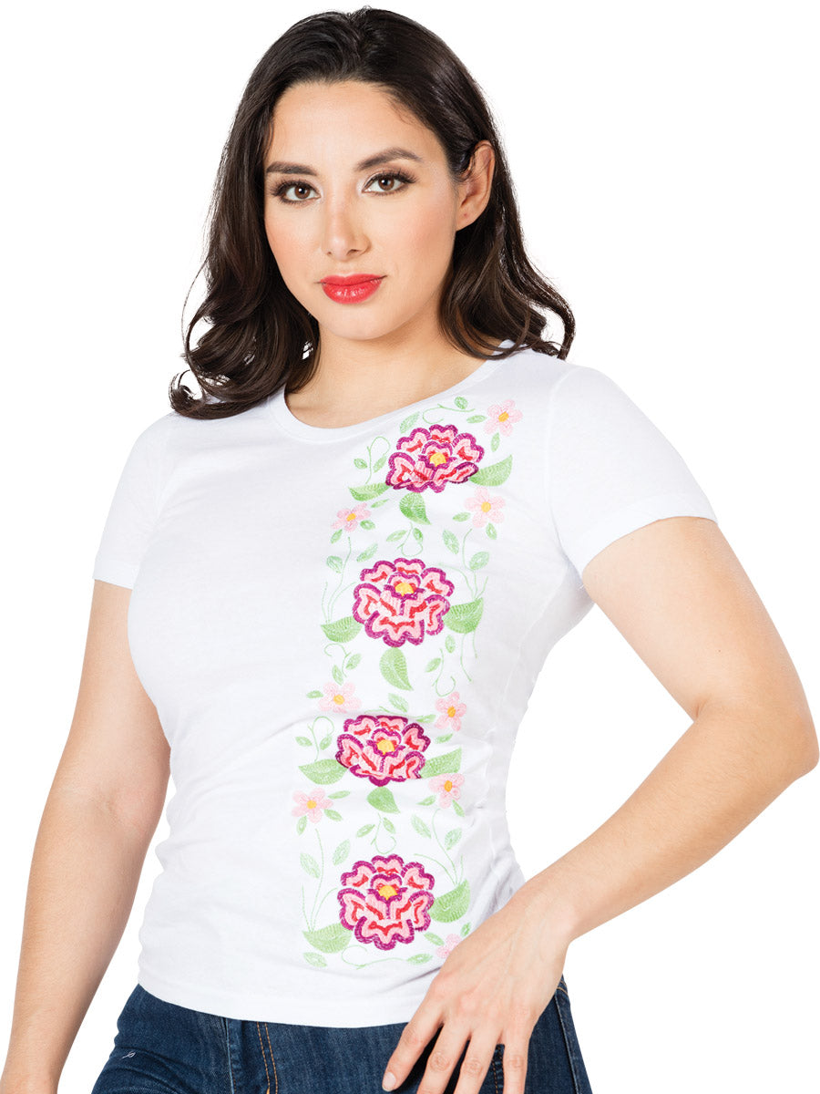 Camiseta blanca bordada artesanalmente 602748