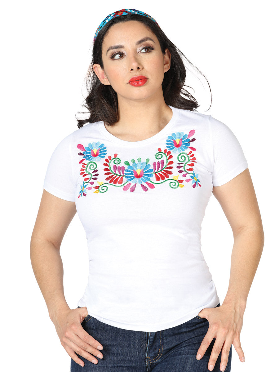 Camiseta blanca bordada artesanalmente 602757