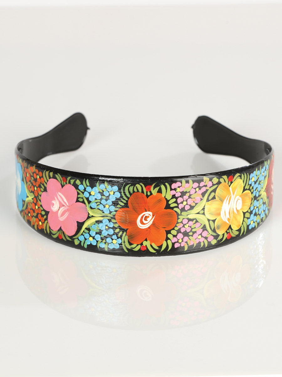 Diadema artesanal pintada a mano, de plástico multicolor, 602936