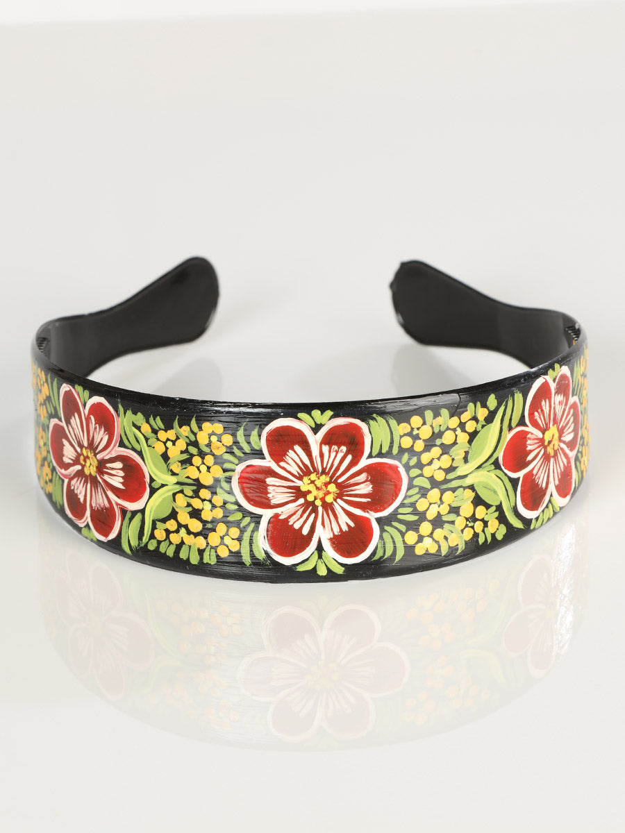 Diadema artesanal pintada a mano, de plástico multicolor, 602937