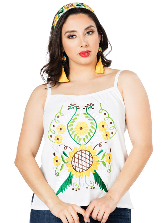 Blusa bordada artesanalmente, 100% algodón, blanca, 603072
