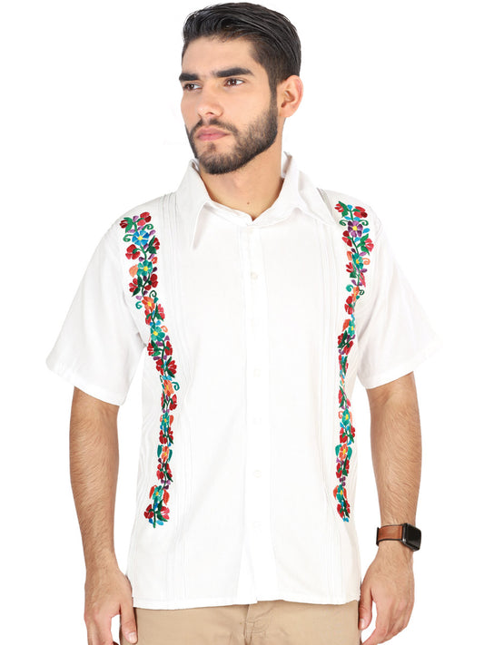 Guayabera mexicana bordada, 100% algodón, blanca, 603114