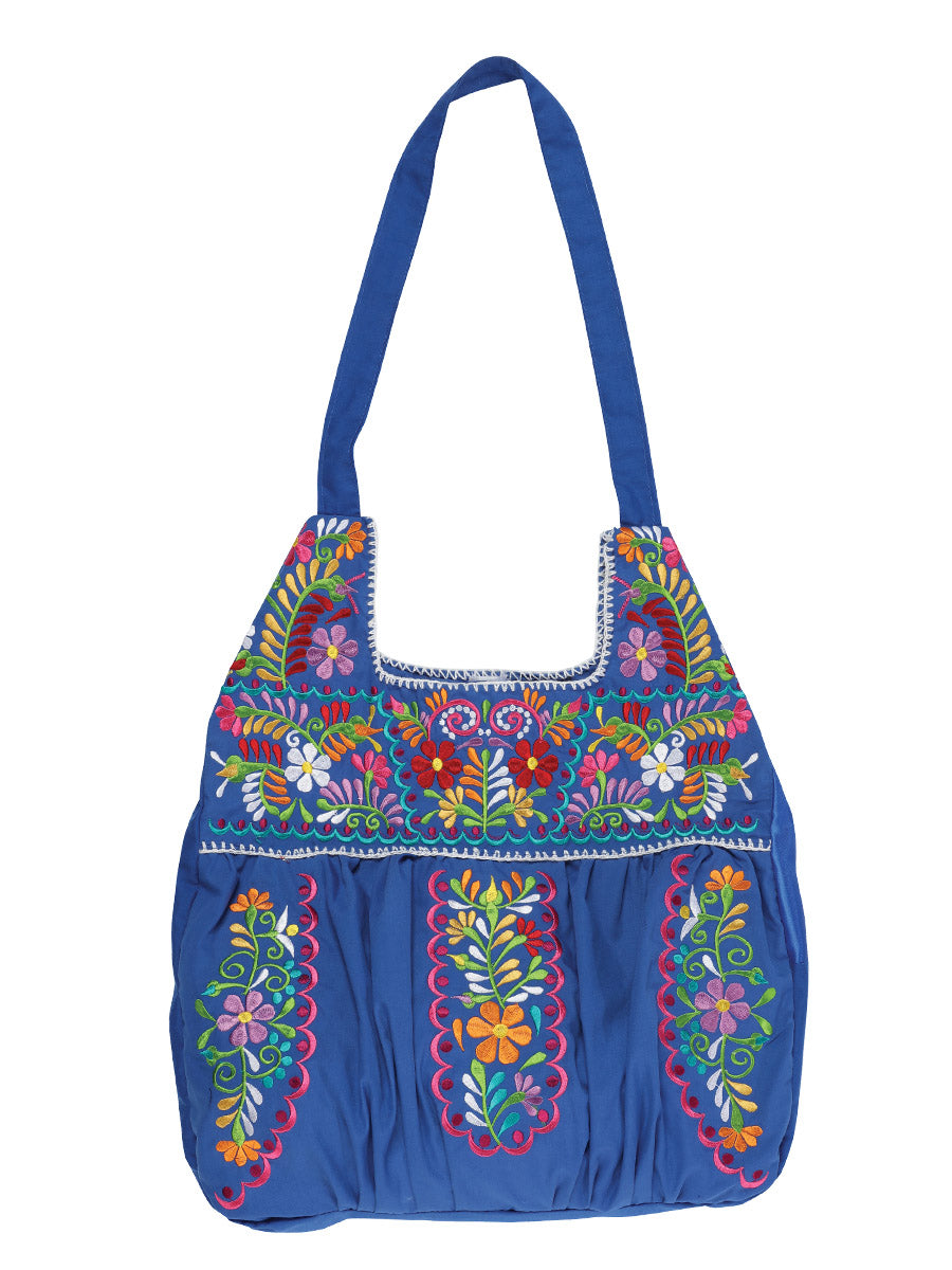 Bolso bordado artesanal 50% algodón, 50% poliéster Azul 603192