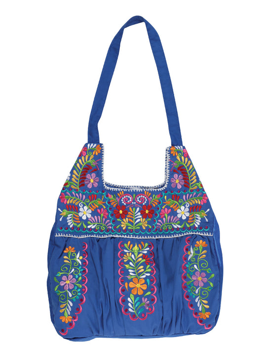 Bolso bordado artesanal 50% algodón, 50% poliéster Azul 603192