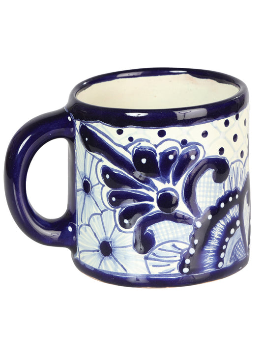 Taza de café decorativa artesanal Talavera Azul 603311