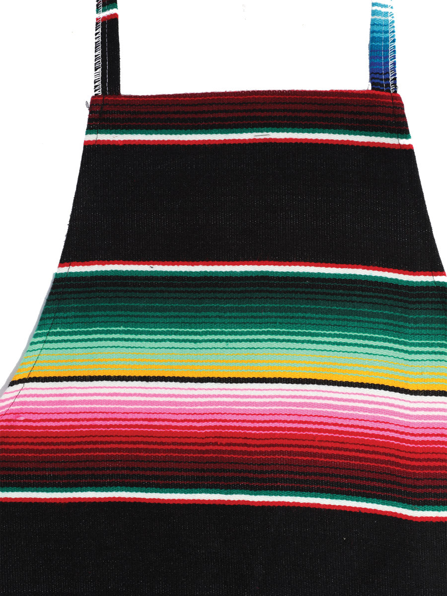 Delantal artesanal mexicano Zarape 100% Acrylan Negro 603579