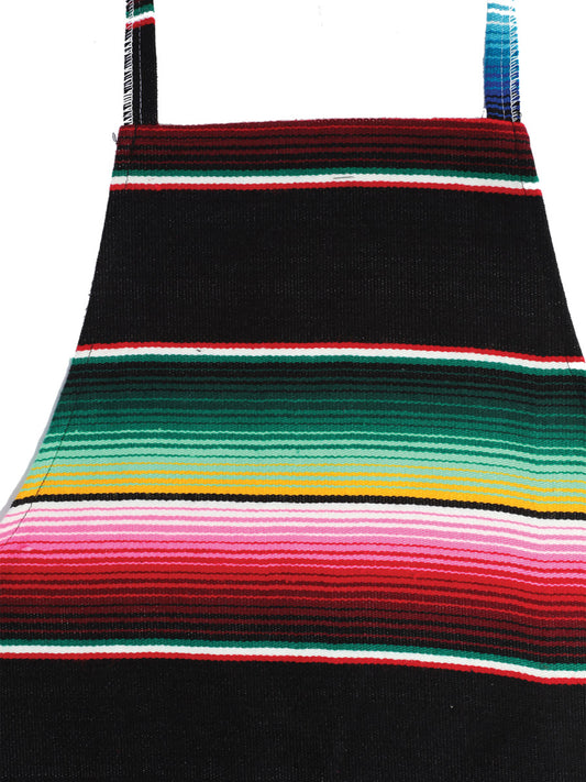 Delantal artesanal mexicano Zarape 100% Acrylan Negro 603579