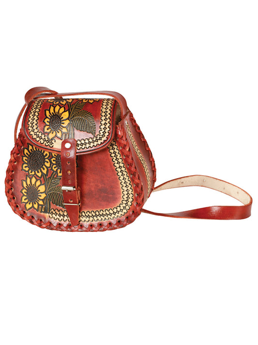 Bolso artesanal de piel marrón 603676