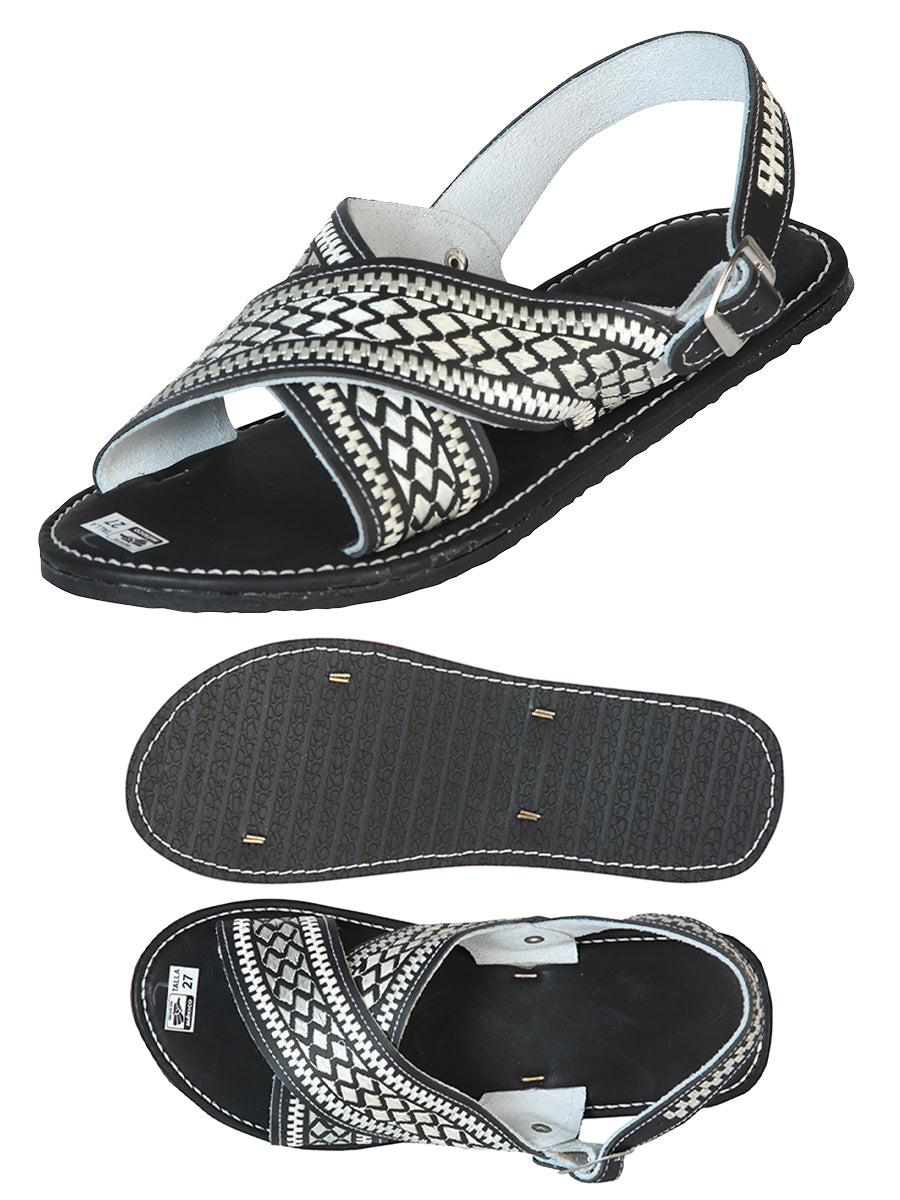 Sandalias artesanales mexicanas 50% cuero, 50% sintético Negro 603785