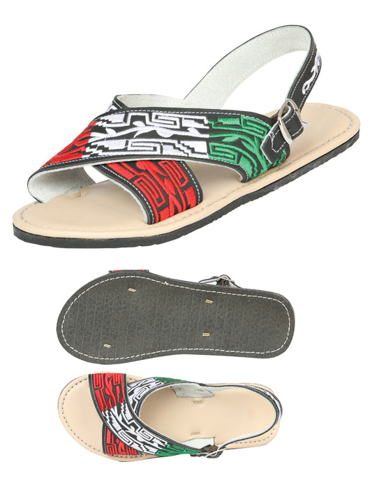 Sandalias artesanales mexicanas 50% cuero, 50% sintético Negro 603955
