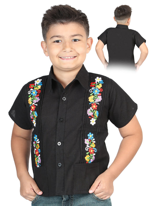 Camisa bordada artesanalmente 100% algodón negra 603980