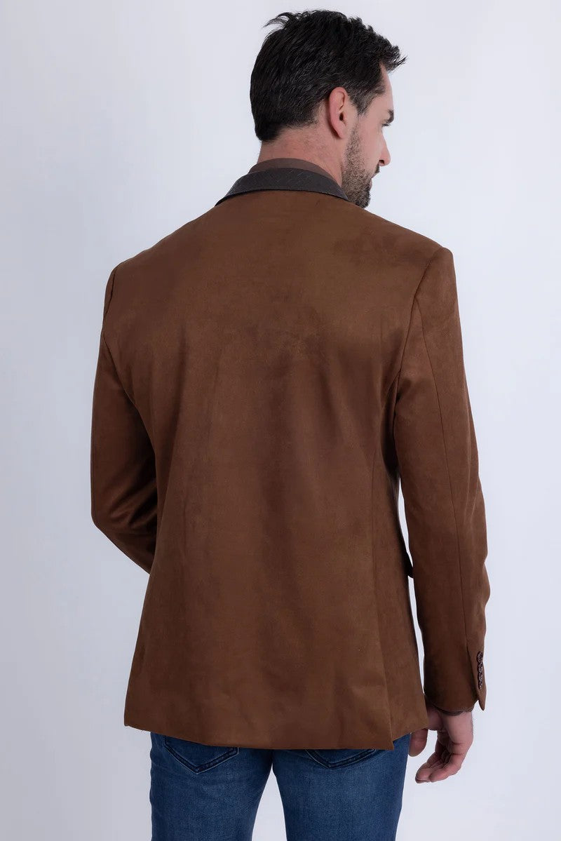 Pureline Suede  Chocolat Brown Western Blazer