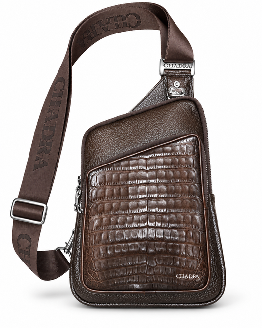 Men's Brown Leather Crossbody Sling Bag – Western Style