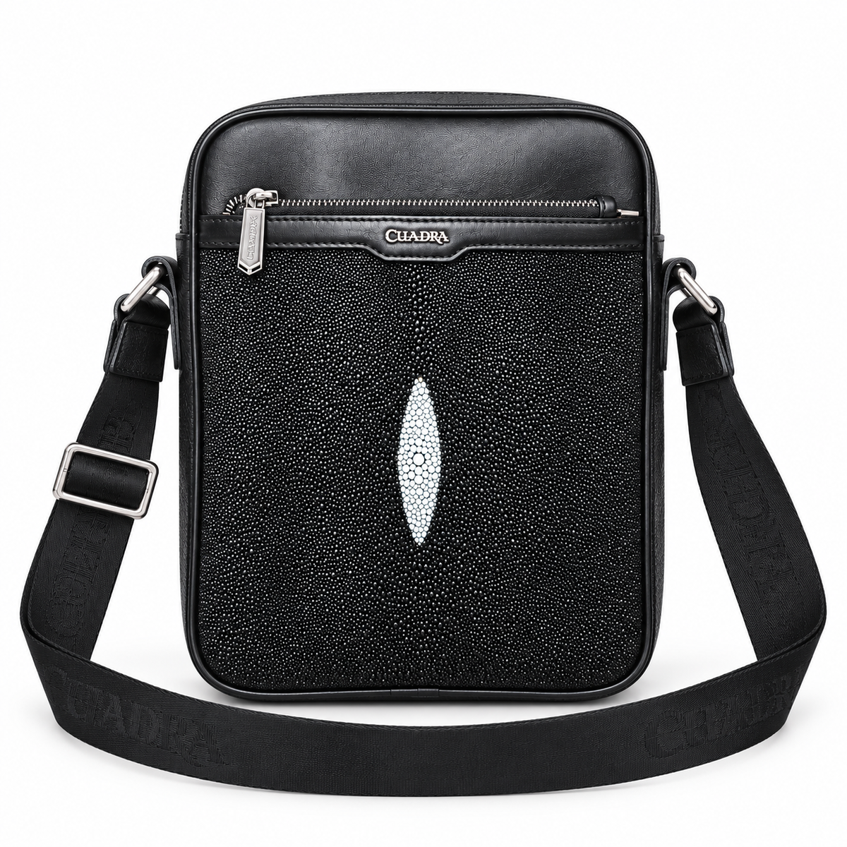 Men's Black Stingray Leather Crossbody Bag – Genuine Leather Western Shoulder Bag
