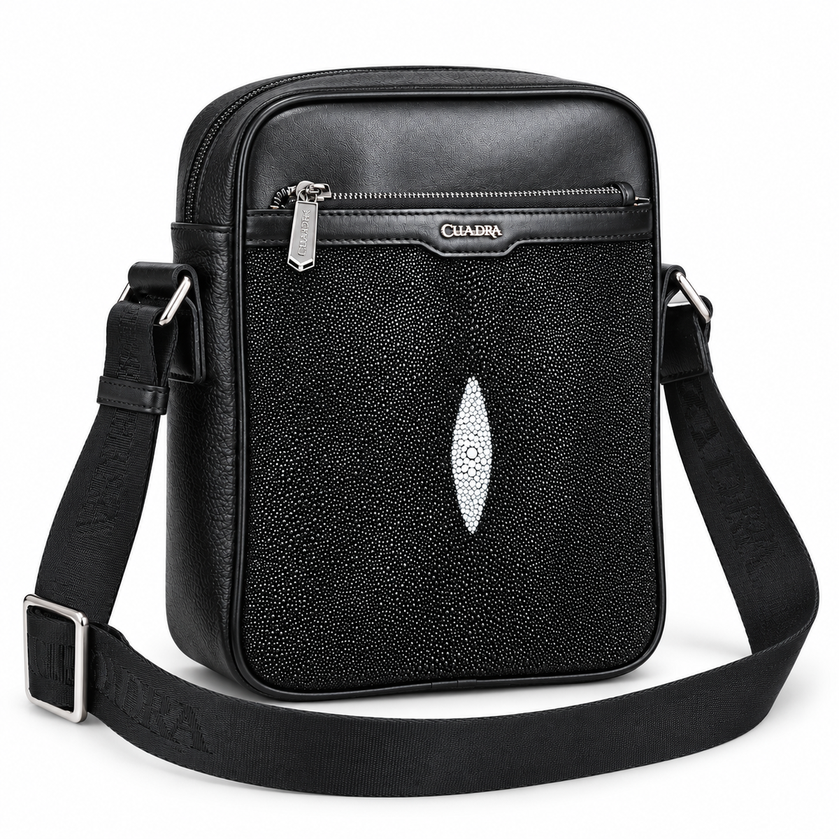 Men's Black Stingray Leather Crossbody Bag – Genuine Leather Western Shoulder Bag