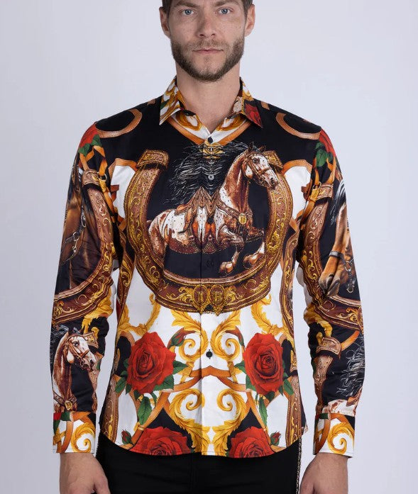 Stallion Rhinestone Long Sleeve Shirt