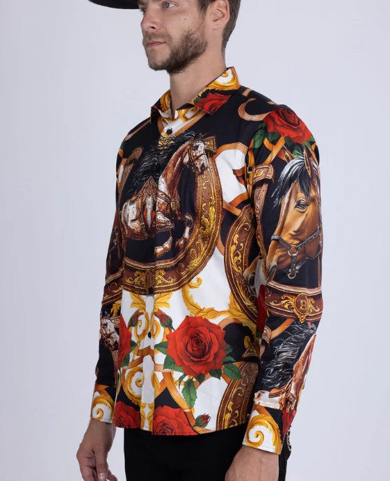 Stallion Rhinestone Long Sleeve Shirt