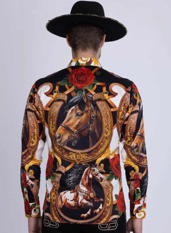 Stallion Rhinestone Long Sleeve Shirt