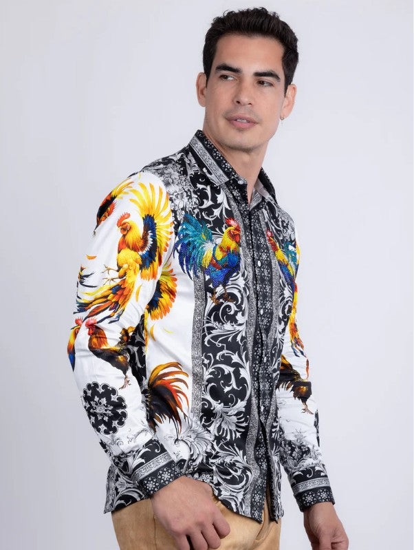 Bozeman rhinestone men's long sleeve slim fit shirt