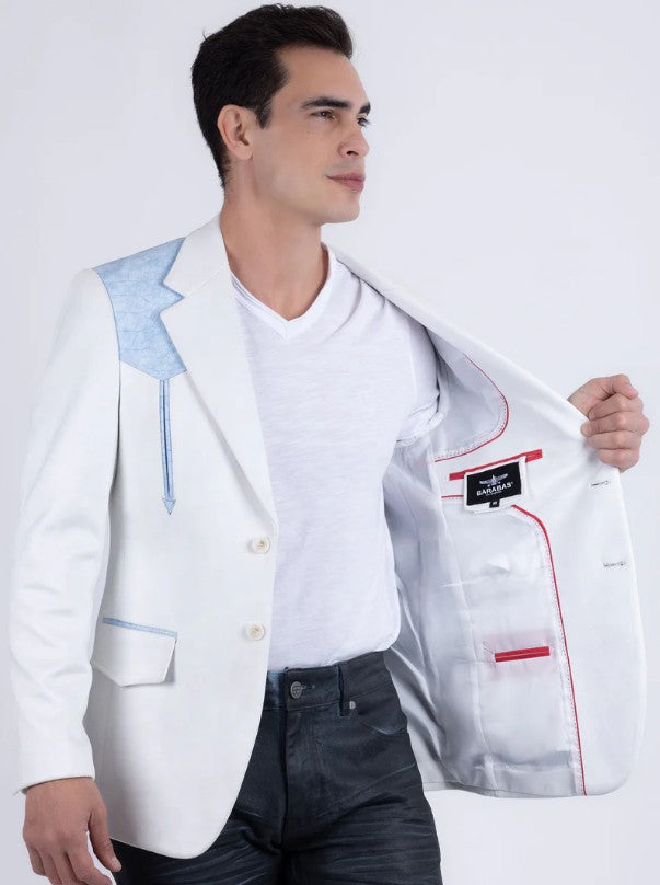 Pureline Suede White Sky Western Blazer