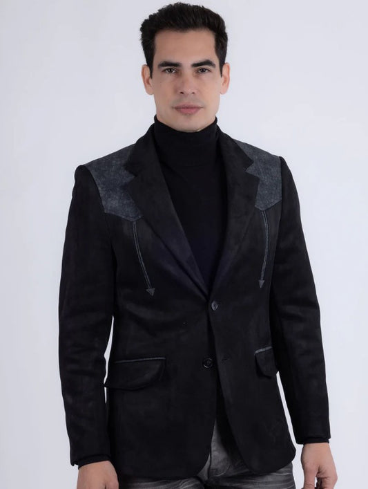 Pureline Suede  Black Western Blazer