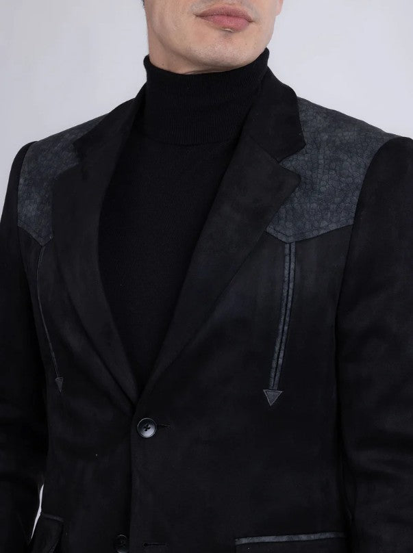 Pureline Suede  Black Western Blazer
